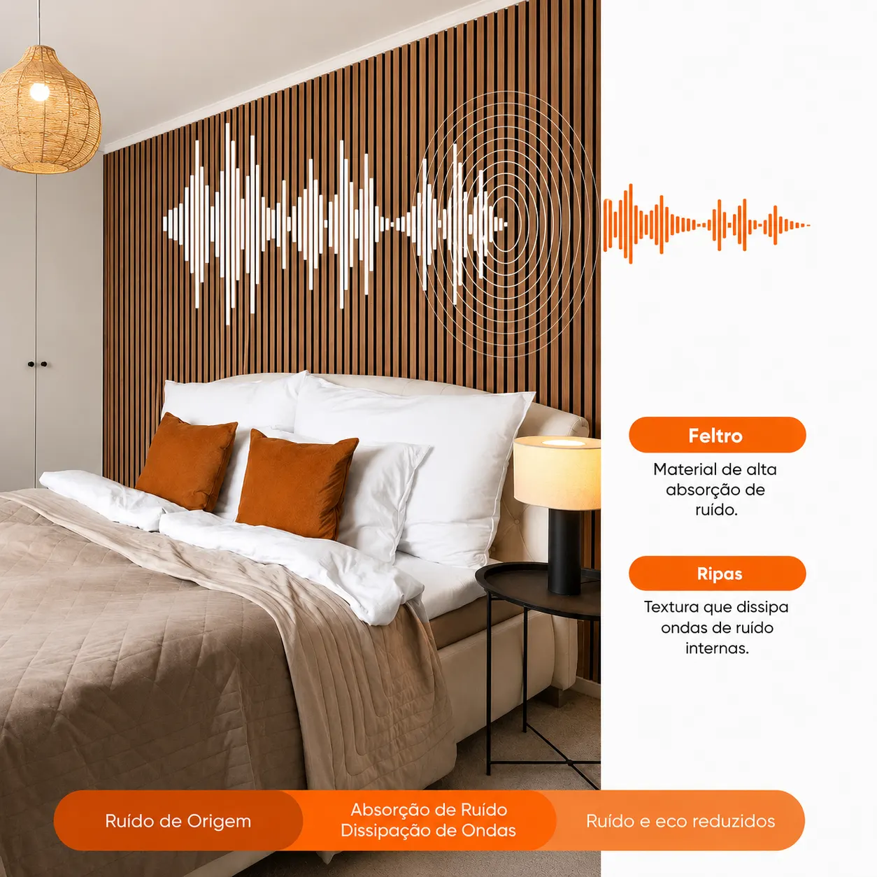 PAINEL RIPADO ACÚSTICO MADEIRA NATURAL - 270x110cm
