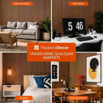 PAINEL RIPADO ACÚSTICO MADEIRA NATURAL - 270x110cm